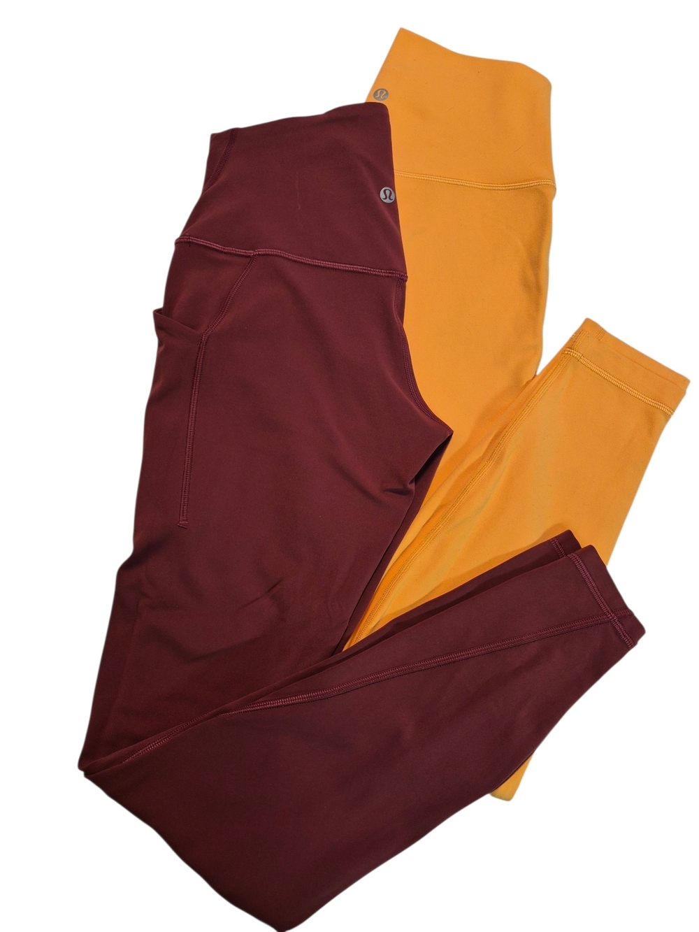 BUNDLE lululemon athletica Maroon & Mustard Two-Pair Leggings
